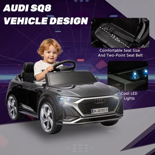 Vista 3 de Autos eléctricos para niños Audi SQ8 con licencia de ACNICO 12V Edad 3+ Negro