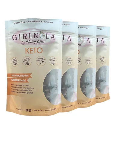 Vista 19 de Cereal de granola bajo en azúcar y bajo en carbohidratos Let's Peanut Butter Party Paquete de 2 Nutty Girl Keto Girlnola®