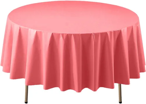 Vista 8 de Party Essentials Mantel redondo de plástico desechable de 84 pulgadas, 3 unidades, color negro
