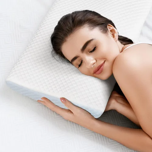 Vista 7 de ZAMAT Almohada de espuma viscoelástica para aliviar el dolor de cuello, almohada cervical ergonómica ajustable para dormir, almohada ortopédica