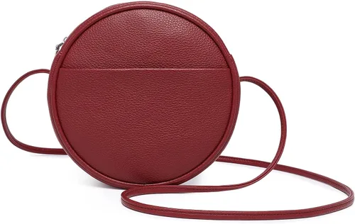 Vista 23 de Bolso circular para mujer, bolso cruzado redondo con cremallera Verde militar/nailon