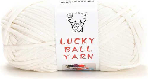 Vista 16 de LUCKY BALL Hilo para ganchillo, 3.53 oz/109 yardas, 70% algodón, 30% nailon, #5, hilo de tubo voluminoso para tejer, para bolsos, sombreros