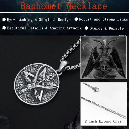 Vista 3 de Seiyang Mitología de plata de ley 925 paganismo Collar egipcio de joyería de regalo para hombres y mujeres con cadena Rolo de 0.079 in 22+2