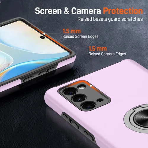 Vista 137 de Gritup - Funda para Galaxy A05S con protector de pantalla HD×2, funda protectora para teléfono a prueba de golpes con soporte magnético de anillo