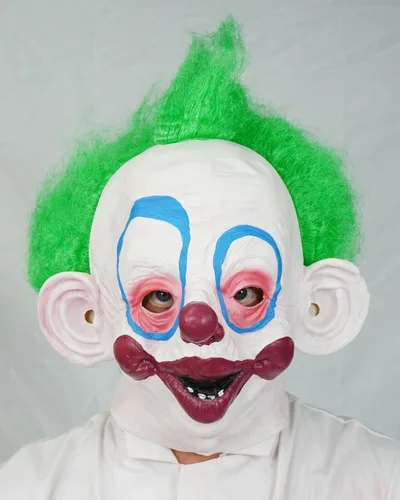 Vista 2 de Acid Tactical Killer Klown from Outer Space Máscara de payaso de Halloween Disfraz de látex SHORTY