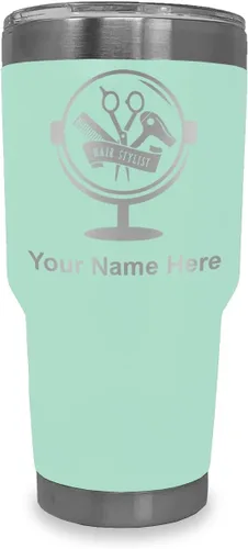 Vista 11 de LaserGram Taza de 20 onzas con aislamiento al vacío, para estilista de cabello, con grabado personalizado incluido (negro) Engraved Gift for Hair
