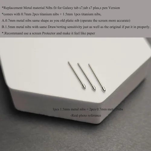 Vista 4 de (2+1 unidades). Punta de repuesto para lápiz capacitivo Tab S7, puntas de metal de repuesto para Galaxy Tab S7, Tab S7 Plus, Tab S7 Fe.