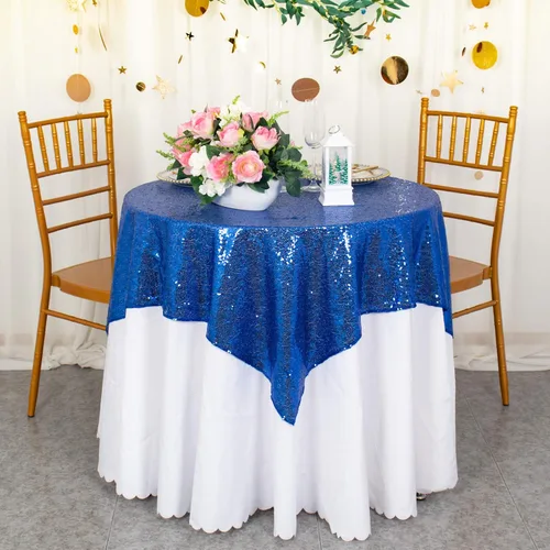 Vista 39 de ShinyBeauty Mantel Cuadrado Pequeño de 36 x 36 Pulgadas Mantel de Lentejuelas Azul Bebé Cubierta de Mesa con Purpurina Superposición Cuadrada
