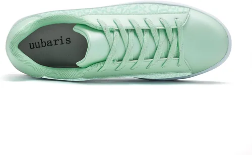 Vista 5 de UUBARIS Zapatillas de tenis con purpurina para mujer, color neón, elegantes, brillantes, con diamantes de imitación, para boda, novia, zapatos