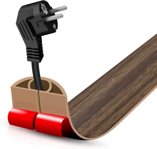 Vista 85 de Cubierta autoadhesiva para cables de suelo, gestión de cables de 3.3 pies, protector de tira de extensión para cables, evita tropiezos de cables