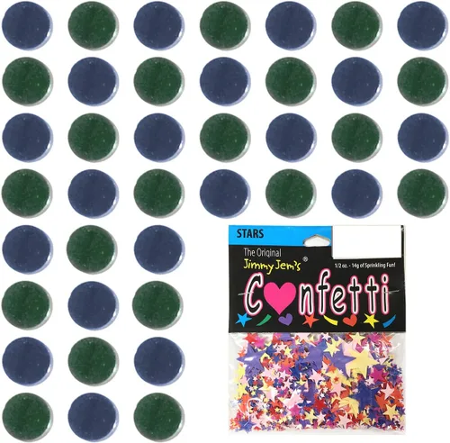 Vista 67 de Confetti Circle 1/4" Negro, Azul Marino Combo - 2 bolsas de media onza (1 oz) (8550/9971)