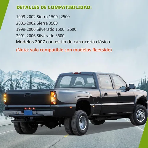 Vista 6 de [Usado] AUTOSAVER88 Conjunto de Luces Traseras Compatible con Chevy Silverado 1999-2006 1500 2500 3500/2007 Silverado con Estilo de Carrocería Lente