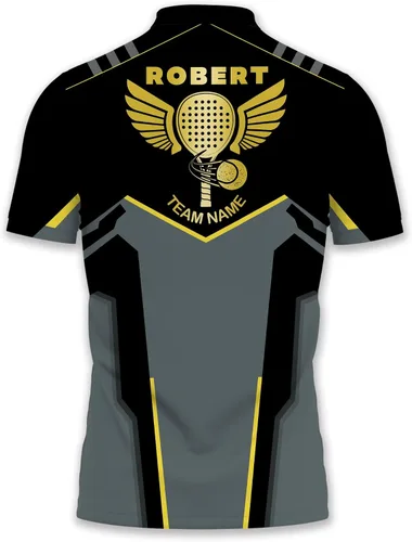 Vista 3 de Camisa de tenis de pádel personalizada, regalo de camiseta de tenis de pádel personalizada, polo de tenis de pádel para hombres y mujeres
