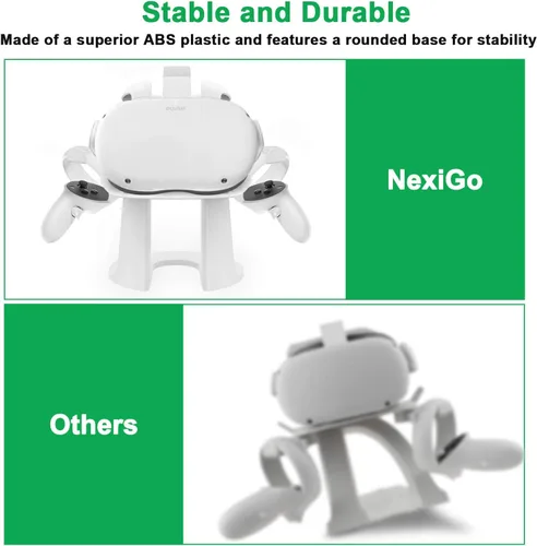 Vista 6 de NexiGo VR Stand with Controller Holder VR Headset Display Stand and Controller Mount Station for Oculus Quest 12 Oculus Rift S Oculus Rift White