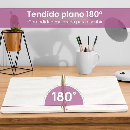 Vista 4 de Taja Cuaderno con forro en espiral, cuadernos de 8.5 x 11 pulgadas para trabajo, diario grande A4 para mujeres y hombres, cuaderno de diario