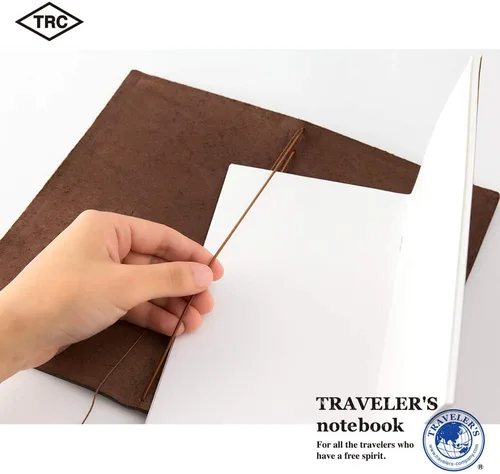 Vista 13 de Libreta negra de piel para viajeros Midori