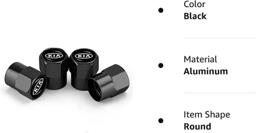 Vista 3 de Hisport Reemplazo para Ki/a Tapón de vástago 4 unids Universal Car Tire Valve Stem Caps Air Cover Car Accessories Hex 016 Negro Stem Cover