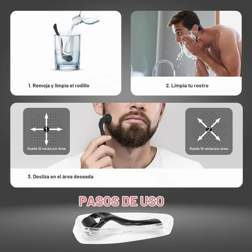 Vista 3 de Rodillo Derma de titanio 540 de 0.010 in - Microneedle Micro aguja rodillo para hombres y mujeres uso doméstico - Microneedle Roller Microneedle
