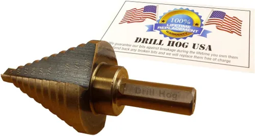 Vista 2 de Drill Hog Broca escalonada 1/4"-1-3/8" Molibdeno M7 USA