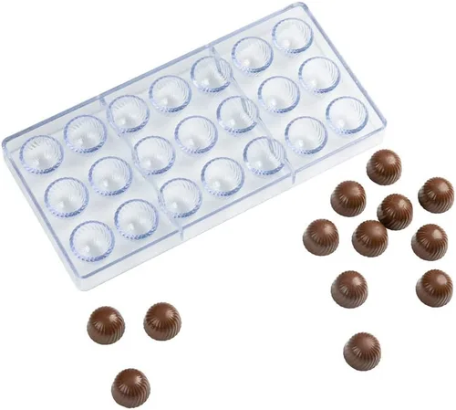 Vista 21 de Restaurantware Pastry Tek Molde para Barra de Chocolate de 10.8 x 5.3 Pulgadas 1 Molde de Chocolate Apto para Lavavajillas - 4 Cavidades Molde