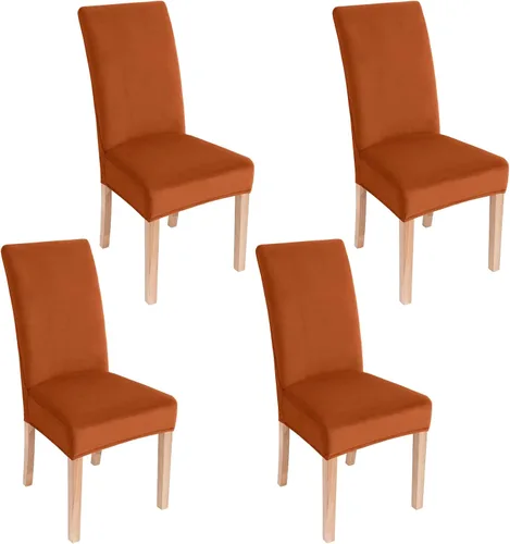 Vista 9 de Smiry - Fundas de terciopelo elásticas para sillas de comedor, juego de 2, ajuste suave, extraíbles, lavables, protector de silla de cocina Parsons