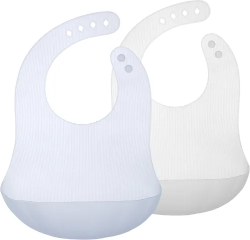 Vista 12 de Babero de silicona Olababy Fold N Go con estuche de viaje Diseño ligero alivia las contusiones por presión para bebés y niños pequeños