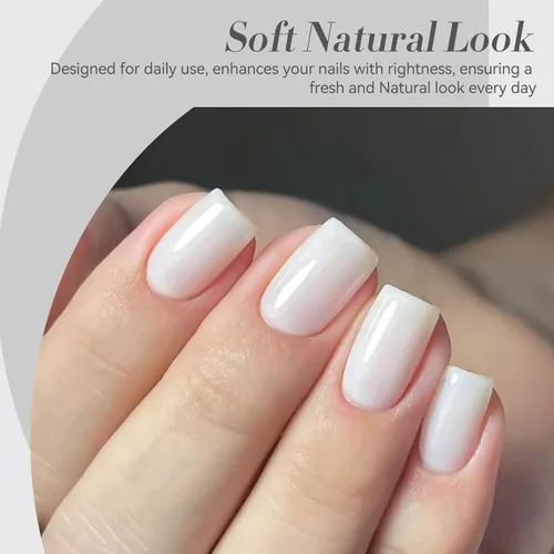 Vista 5 de Born Pretty - Esmalte de gel blanco lechoso, color blanco gelatina