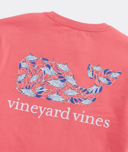 Vista 4 de vineyard vines Harbour Fish Whale - Camiseta de manga corta con bolsillo para hombre