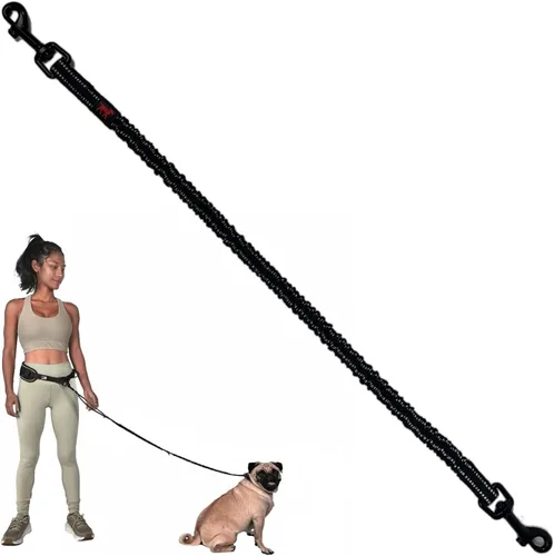 Vista 12 de Tuff Pupper Correa de perro resistente manos libres Un perro pequeño/mediano de hasta 45 libras Cómodo elástico absorbente de golpes Asas