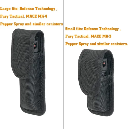 Vista 4 de Moldeado OC/Mace - Bolsa de spray para cinturón de servicio, OC/Mace con cierre oculto, solapa superior para servicio policial, soporte de spray