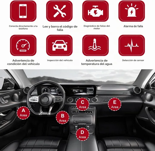 Vista 5 de Escáner Bluetooth OBD2 para Coche, Lector de Códigos de Diagnóstico Inalámbrico OBD II, Herramienta de Escaneo Bluetooth, Adaptador Universal