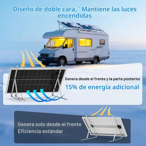 Vista 5 de ECO-WORTHY Kit de panel solar de 100 vatios y 12 voltios para batería de autocaravana, barco, remolque, cabaña de jardín, cobertizo del hogar: panel