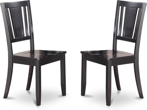 Vista 7 de East West Furniture DLDU5-BLK-W - Juego de mesa de comedor de 5 piezas para 4 personas, incluye una mesa de cocina redonda con gotas y 4 sillas