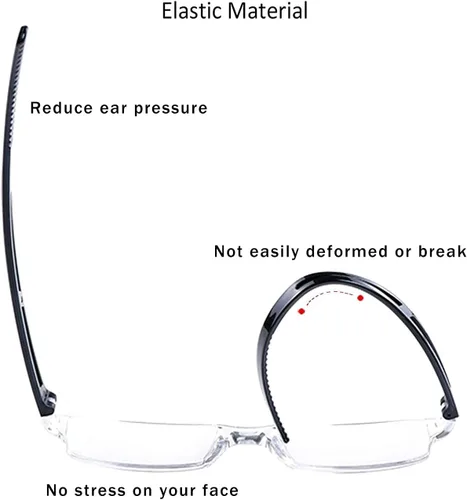 Vista 4 de Viseng Gafas de lectura y gafas de sol 3 en 1 con luz azul, lectores ultraligeros sin montura para hombres y mujeres, visión HD para interiores