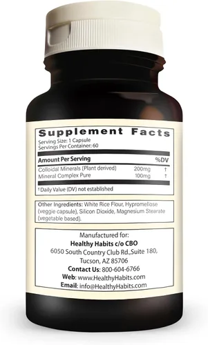 Vista 3 de Healthy Habits MINEREX Suplemento mineral completo de alta potencia con plantas de sentramina y minerales de lecho marino derivados de vegetato