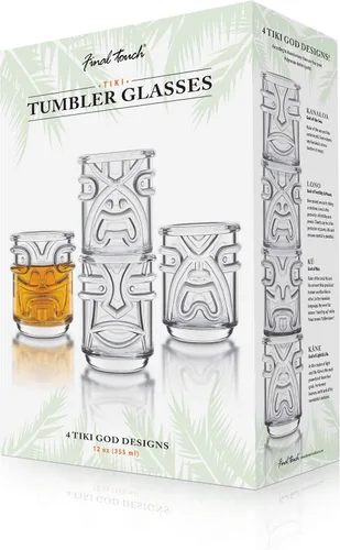 Vista 7 de Final Touch Tiki - Vasos de cóctel, transparentes, juego de 4, 12 oz