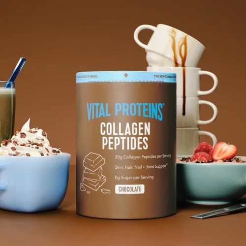 Vista 2 de Vital Proteins - Péptidos de colágeno en polvo - Polvo de chocolate para la salud del cabello, uñas, piel, huesos y articulaciones, 13.5 oz