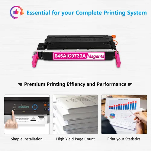Vista 6 de Cartucho de tóner magenta 645A (paquete de 1) Reemplazo para HP 645A Magenta Toner compatible con impresora Color Laser 5550 5550n 5550dn 5550dtn
