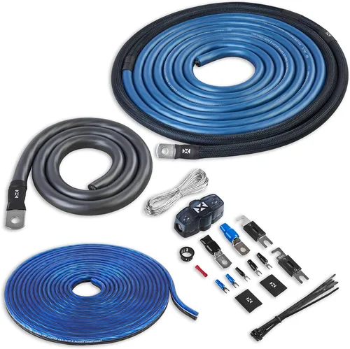 Vista 10 de NVX Kit de cableado de amplificador dual 1/0 calibre 1/0 AWG 100% OFC sin cable RCA - XAPK1D
