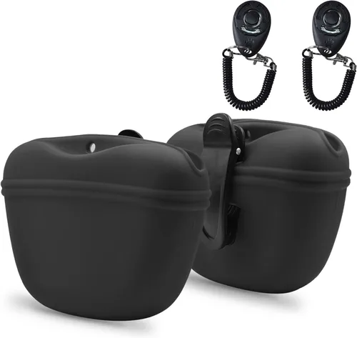 Vista 18 de AUDWUD - Bolsa de silicona para perros con cierre magnético con clip seguro Upgraded clip keeps your treat pouch secure during training.Magnetic