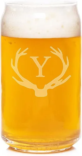 Vista 27 de Abby Smith Antler - Copa de cristal con grabado inicial