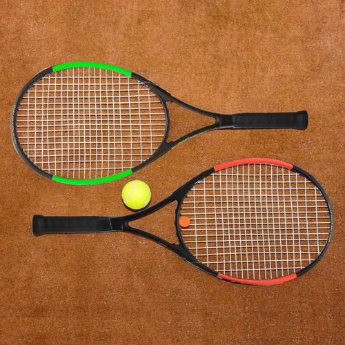 Vista 7 de KEVENZ Raqueta de tenis con bolsa de transporte, raqueta de tenis profesional para adultos, peso ligero y a prueba de golpes, verde..