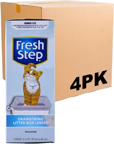 Vista 28 de Fresh Step Bolsas de arena para gatos con cordón, bolsas de arena perfumadas resistentes para sartenes ovaladas y rectangulares grandes, control