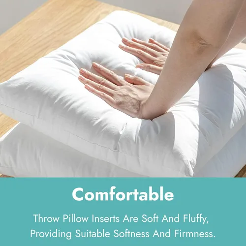Vista 2 de ACCENTHOME Insertos de almohada para exteriores de 18 x 18 pulgadas (paquete de 4) fundas hipoalergénicas impermeables Inserto de almohadas