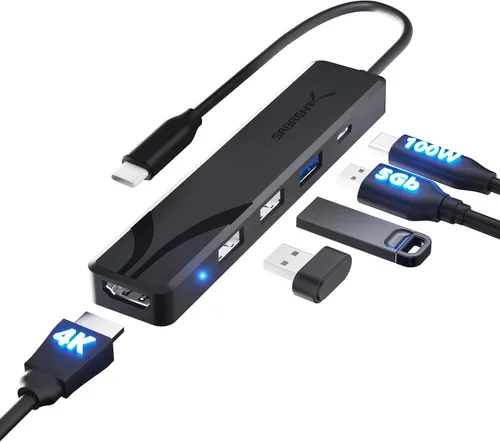Vista 9 de Sabrent USB de 4 puertos 3.0 Hub con interruptores individuales de energía y LEDs (HB-UM43)