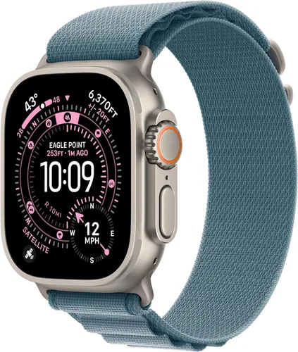 Vista 13 de Apple Watch Ultra 3 [GPS + Cellular 49mm] Reloj inteligente para correr y multideporte con funda de titanio resistente con bucle milanés de titanio