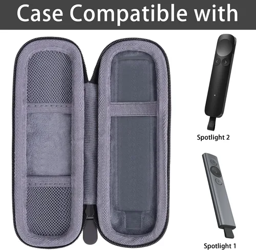 Vista 4 de co2CREA - Carcasa rígida para Logitech Spotlight 2/1 con mando a distancia, color negro Presenter Clicker Compatible, Travel Protective Storage