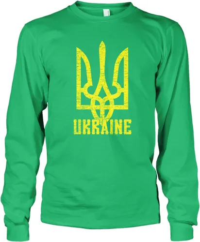 Vista 2 de Cybertela Camiseta de manga larga con escudo de armas de Ucrania para hombre