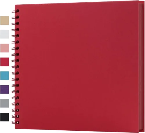 Vista 7 de potricher Álbum de Recortes DIY de 7 x 7 Pulgadas, 40 Páginas, Tapa Dura, Papel Kraft, Álbumes de Fotos para Recortes, Libro de Recuerdos para Bodas