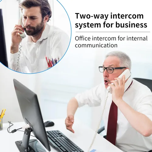 Vista 4 de Paquete de 2 intercomunicadores inalámbricos para el hogar, sistema de intercomunicación inalámbrico, teléfono de intercomunicación en tiempo real